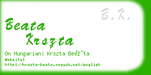 beata krszta business card